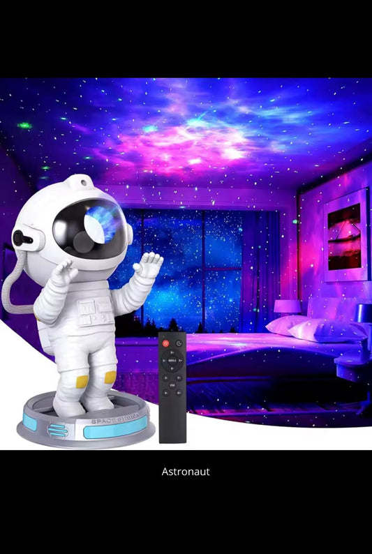 Astronaut galaxy projector light creating starry night ceiling with remote control
