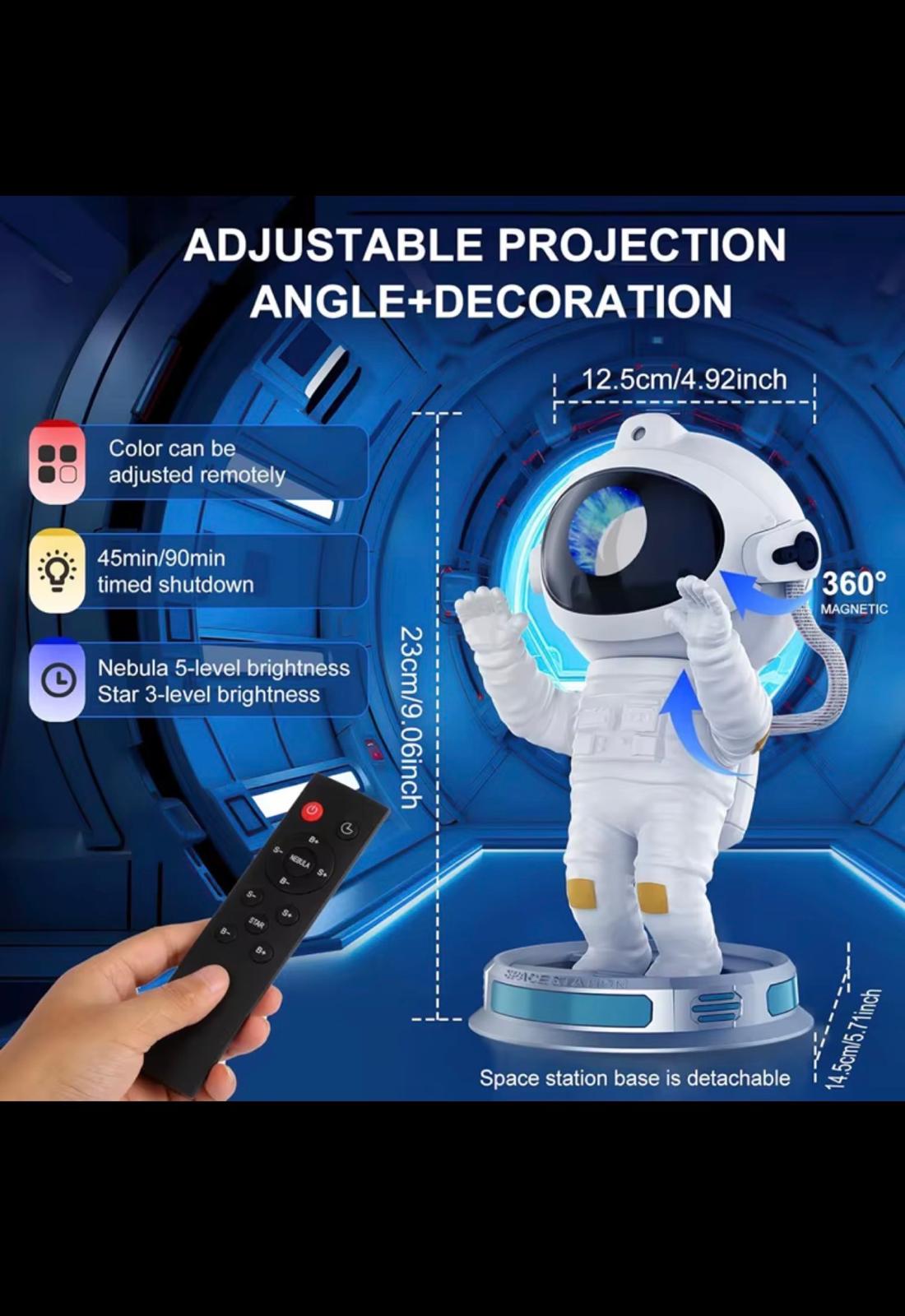 Astronaut galaxy projector light creating starry night ceiling with remote control